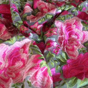 tulle Ricamato con macrame' disegno fiore