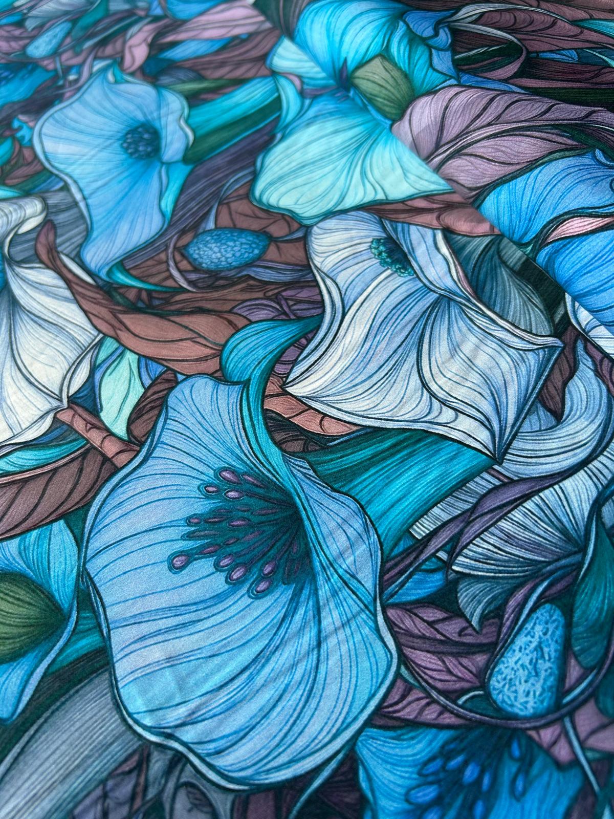 Cotone mano seta stampa fiore calla 5 Cotone mano seta stampa fiore calla - immagine 5