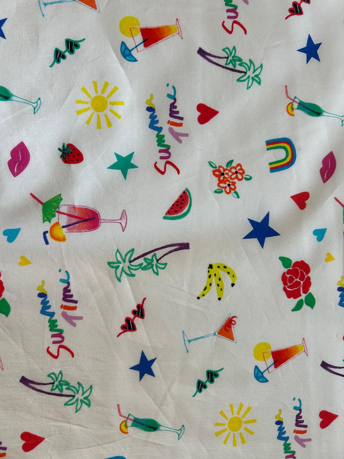 Cotone stampato motivi estivi multi color 4 Cotone stampato motivi estivi multi color - immagine 4
