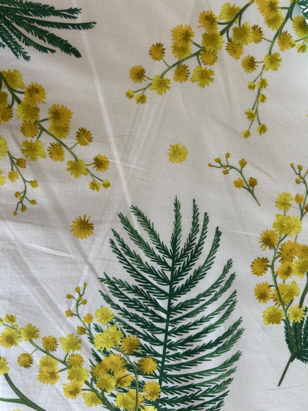 Popeline di cotone elastico stampa mimosa 3 Popeline di cotone elastico stampa mimosa - immagine 3