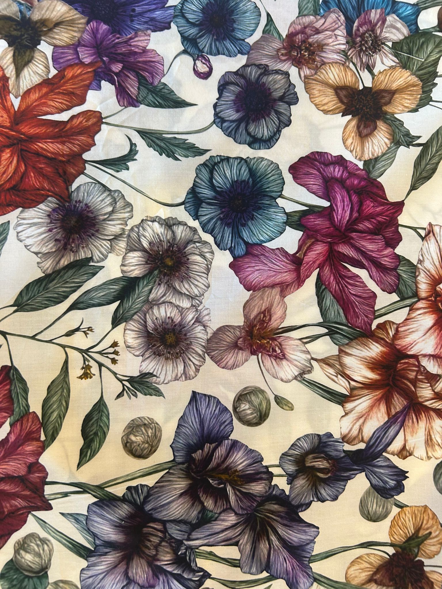 Rasatello cotone mano seta fantasia fiori 7 Rasatello cotone mano seta fantasia fiori - immagine 7
