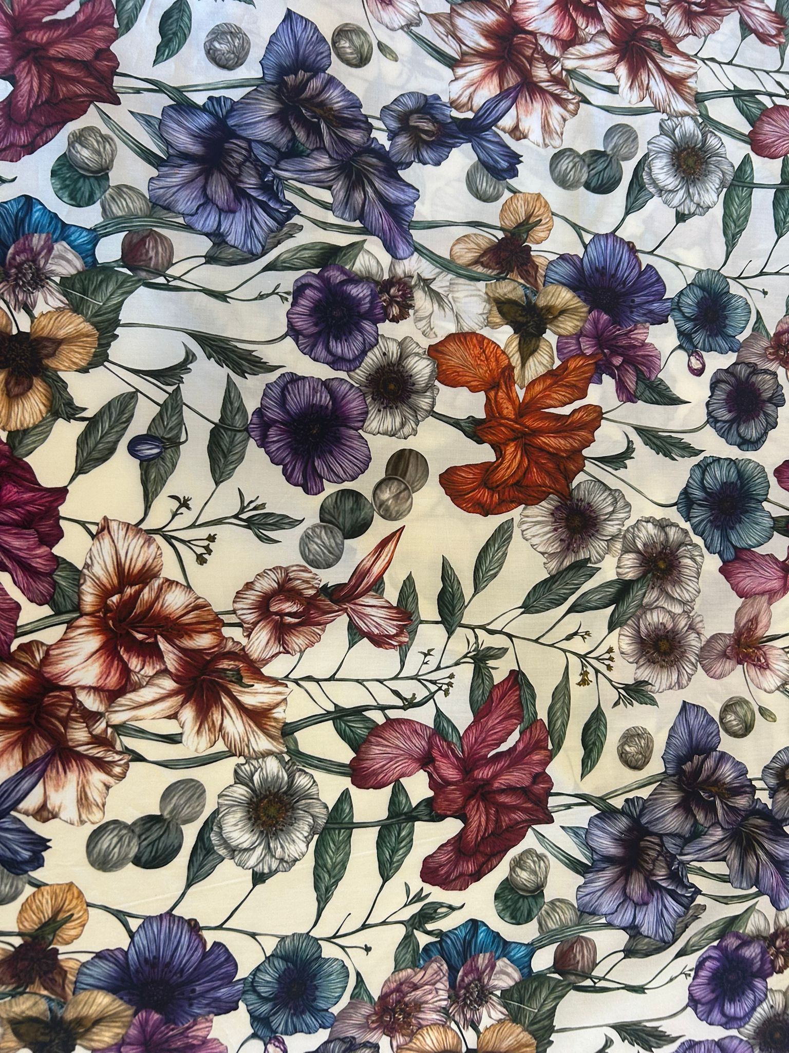 Rasatello cotone mano seta fantasia fiori 6 Rasatello cotone mano seta fantasia fiori - immagine 6