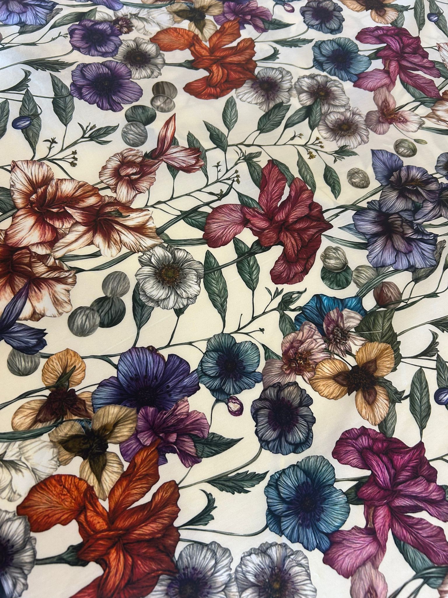 Rasatello cotone mano seta fantasia fiori 5 Rasatello cotone mano seta fantasia fiori - immagine 5