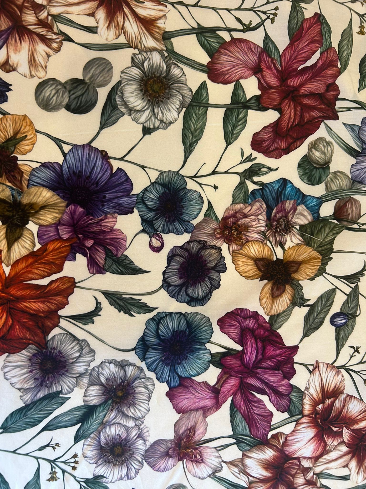 Rasatello cotone mano seta fantasia fiori 4 Rasatello cotone mano seta fantasia fiori - immagine 4
