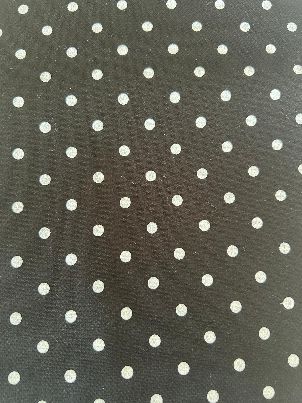 Cotone stampa pois fondo nero bianco 4 Cotone stampa pois fondo nero bianco - immagine 4