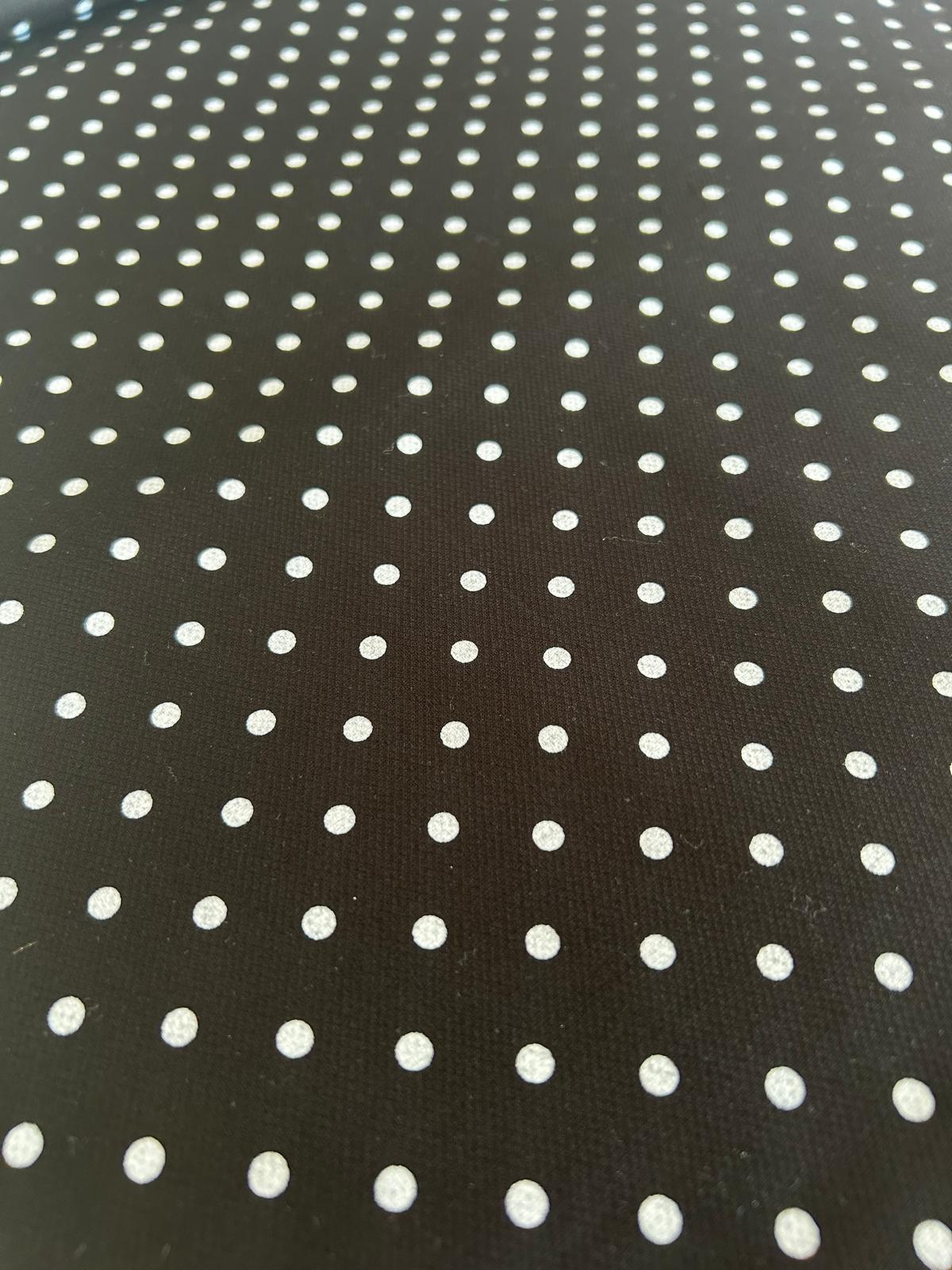 Cotone stampa pois fondo nero bianco 2 Cotone stampa pois fondo nero bianco - immagine 2