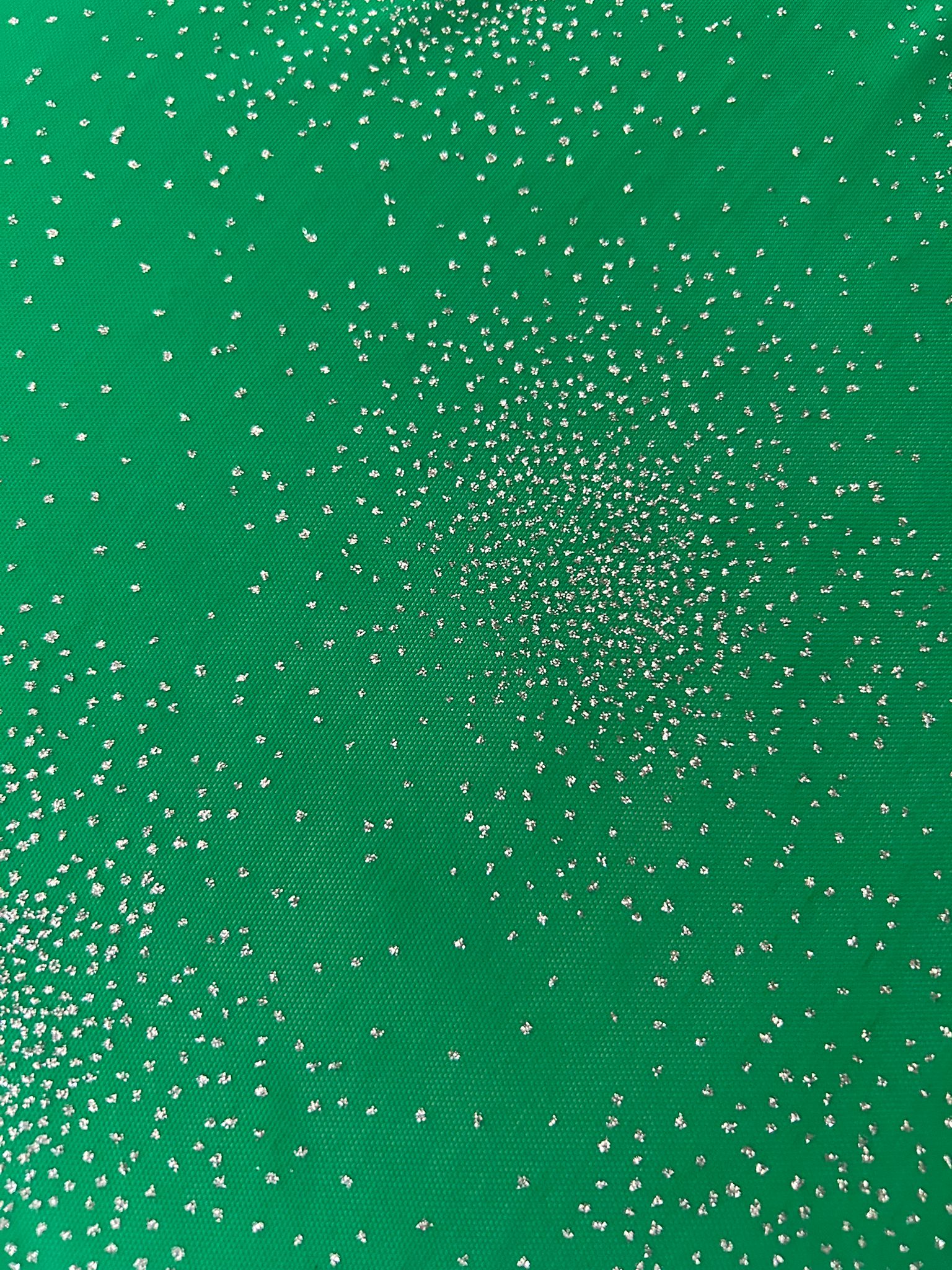 Tulle floccato glitter verde disegno polvere di stelle 3 Tulle floccato glitter verde disegno polvere di stelle - immagine 3