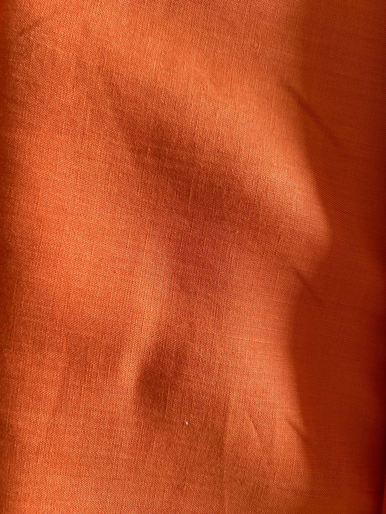 Tessuto Lino arancione tinto pezza 1 Lino arancione