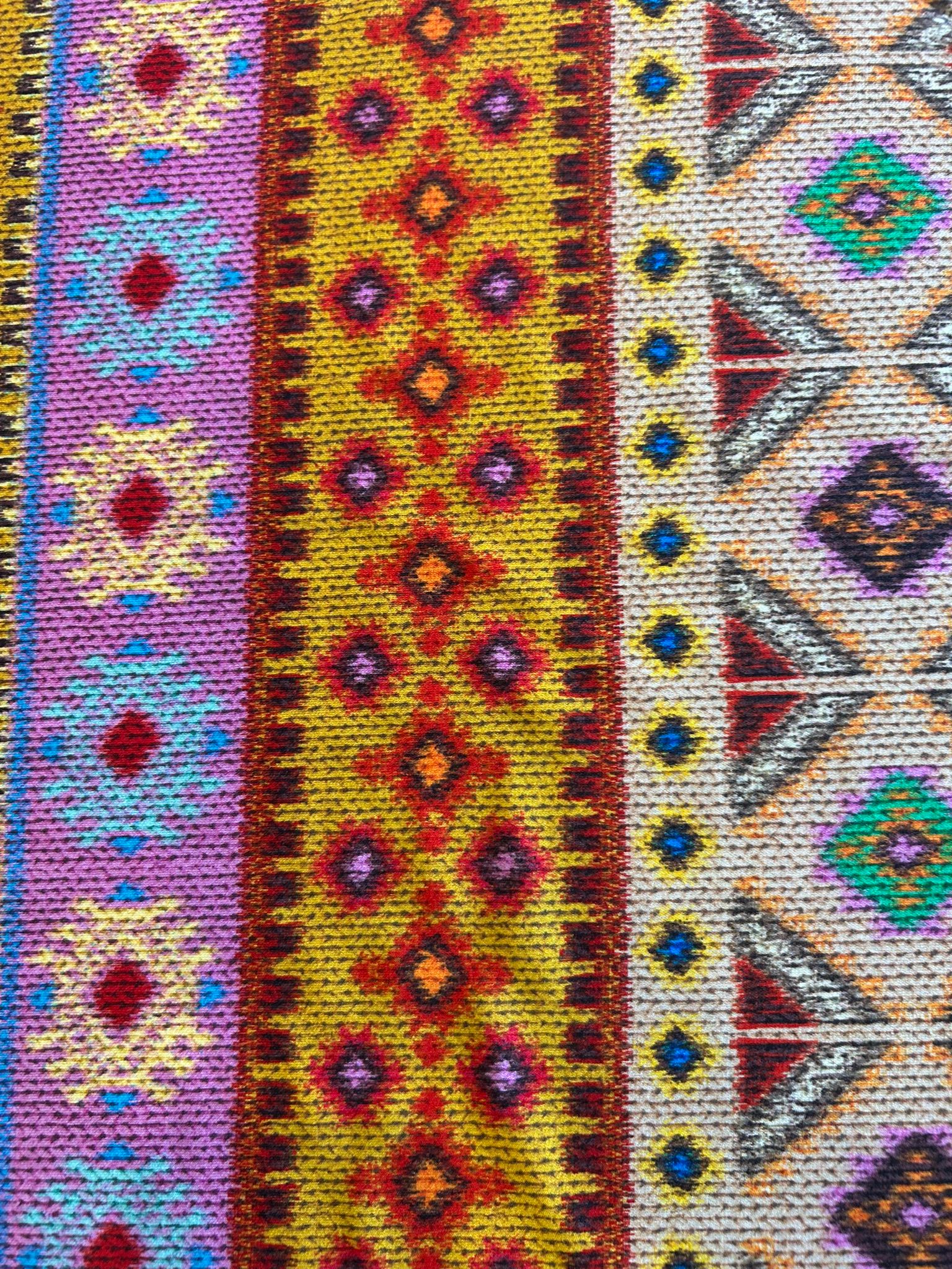 Tessuto Jersey elasticizzato bambou stampato disegno geometrico vari colori 3 Tessuto Jersey elasticizzato bambou stampato disegno geometrico vari colori - immagine 3