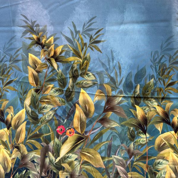 Tripla georgette stampa pannello fiori e piante