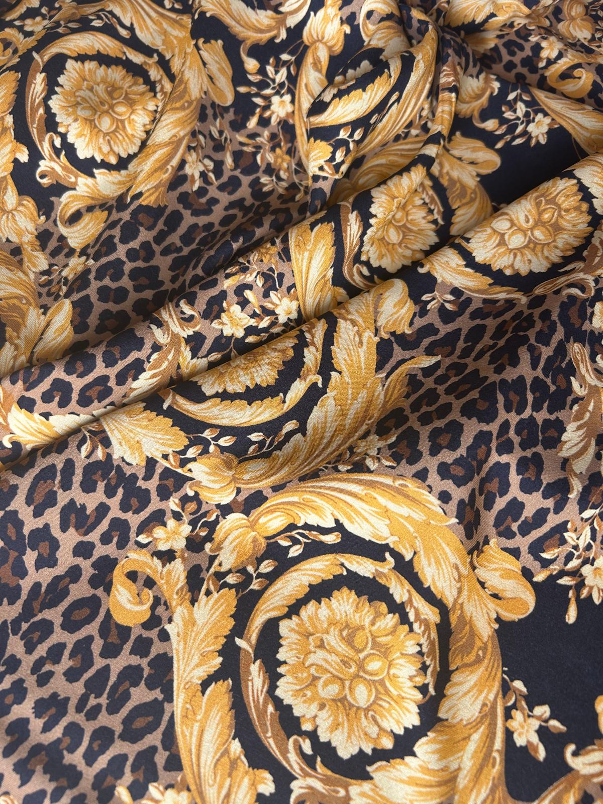 Tessuto seta elastica stampa animalier con disegno fiori e piante 4 Tessuto seta elastica stampa animalier con disegno fiori e piante - immagine 4