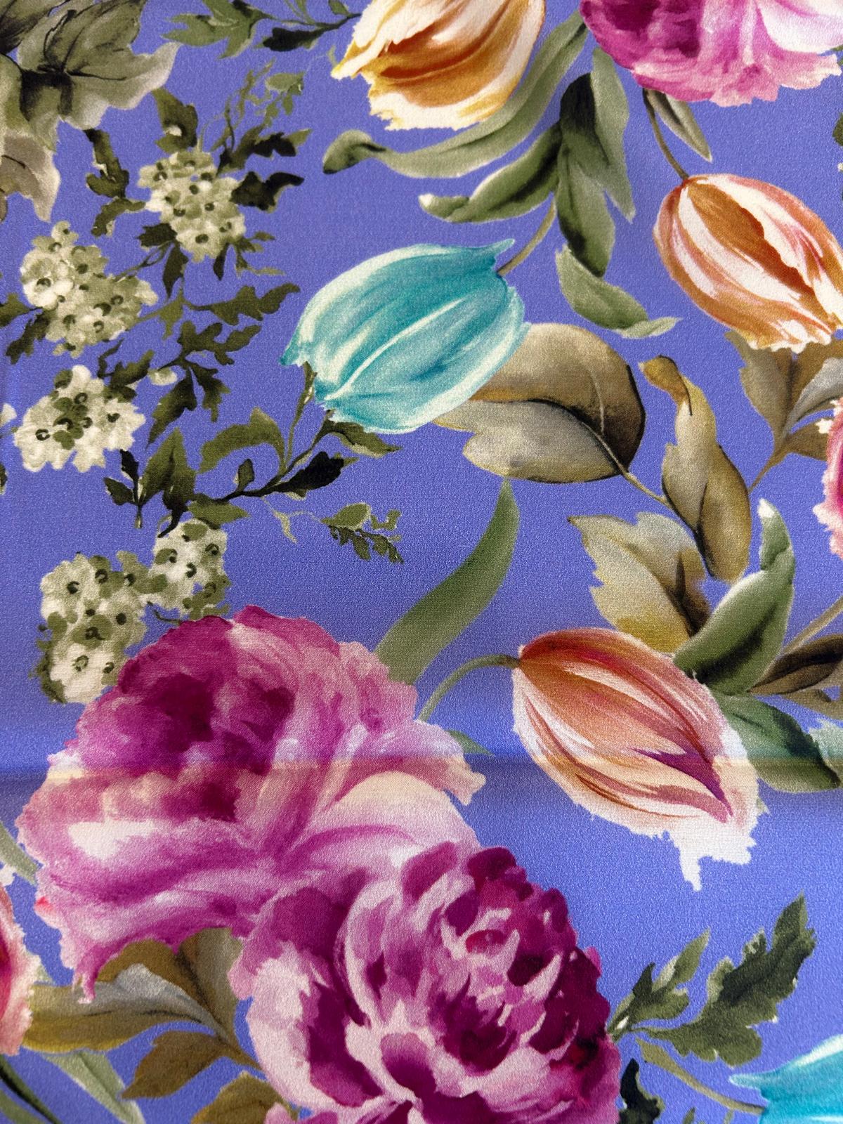 Crepe de chine seta stampata con rose 2 Crepe de chine seta stampata con rose - immagine 2