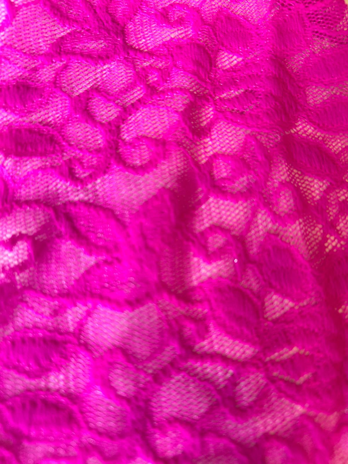 Pizzo elasticizzato disegno fiore piccolo fucsia 1 disegno fiore piccolo fucsia