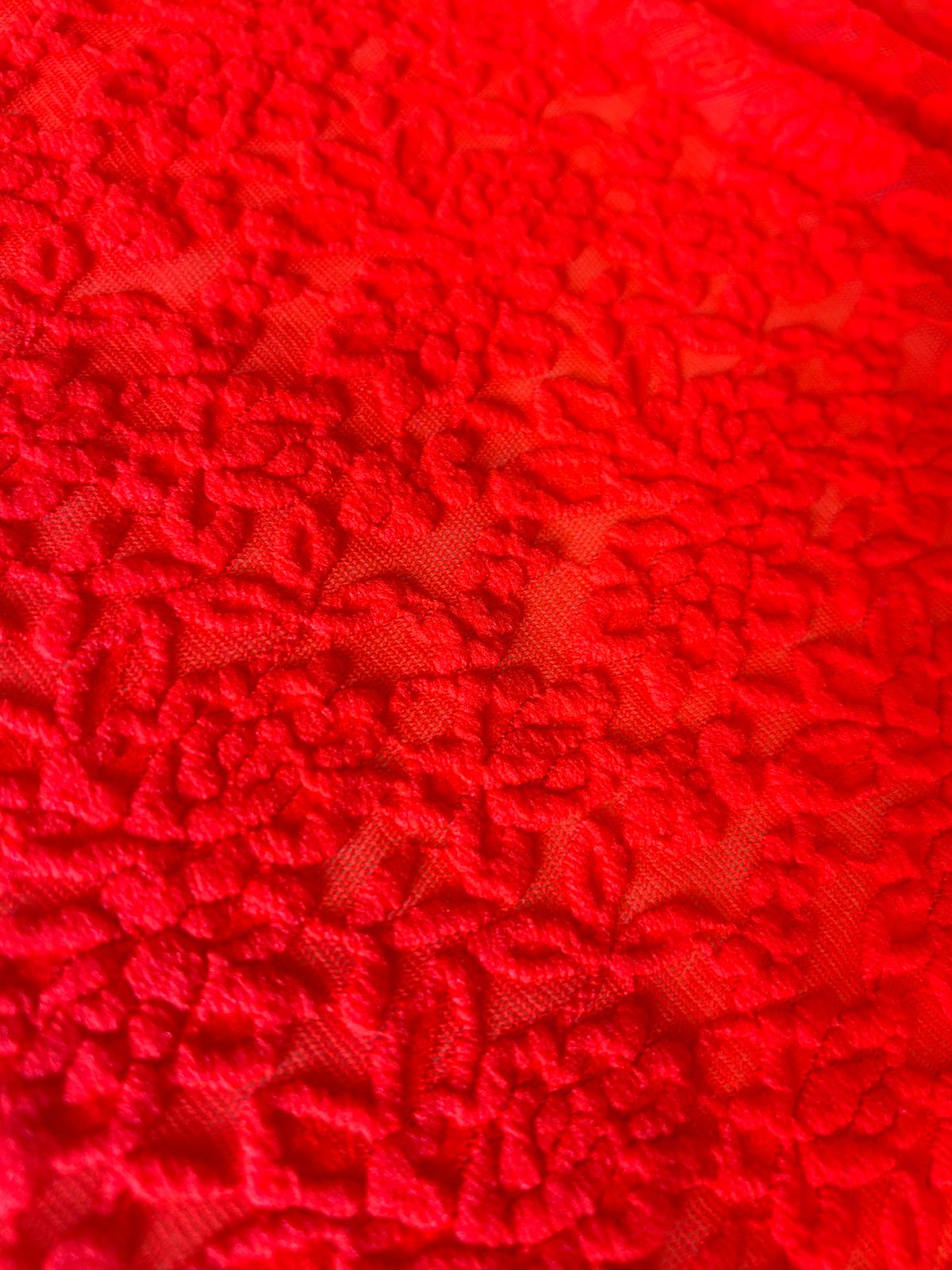Pizzo monoelastico con fiori in rilievo 1 con fiori in rilievo