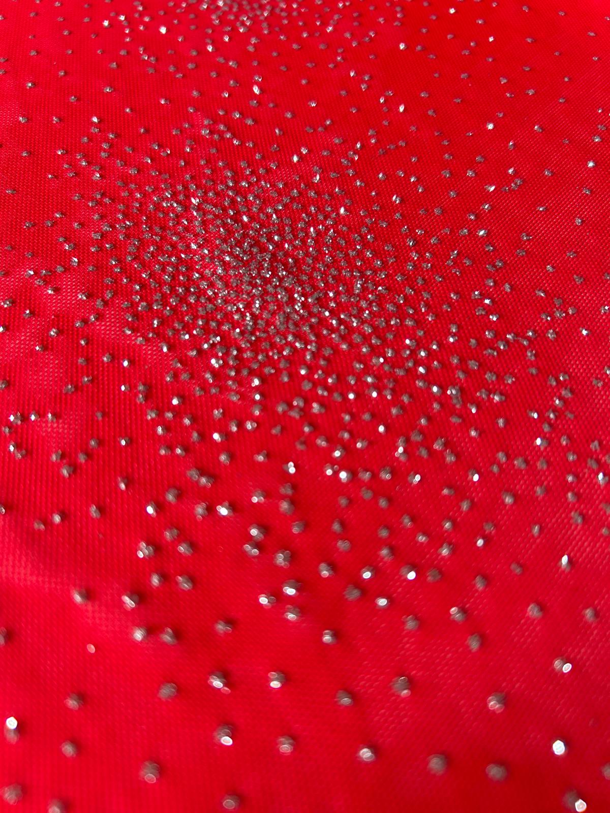 Tulle glitterato elasticizzato arancio fluo 1 glitterato elasticizzato arancio fluo