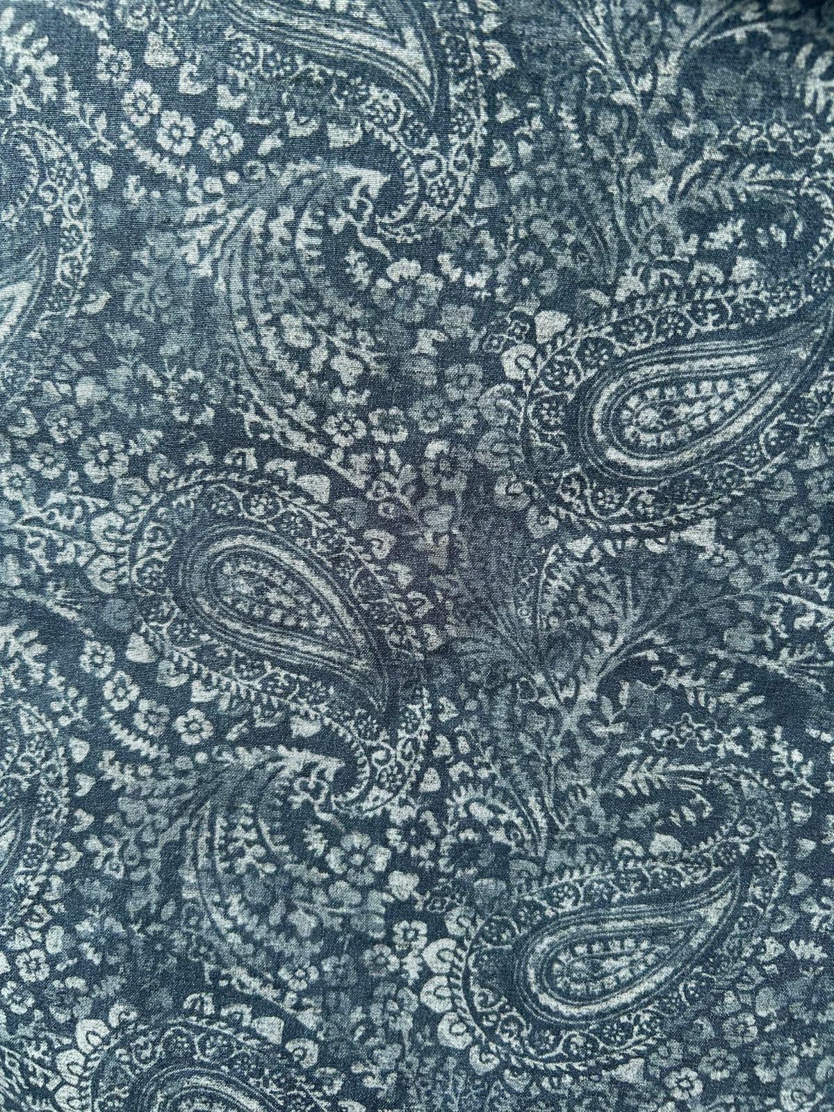 cotone mano seta disegno cashemere sfondo blue e bianco 5 cotone mano seta disegno cashemere sfondo blue e bianco - immagine 5