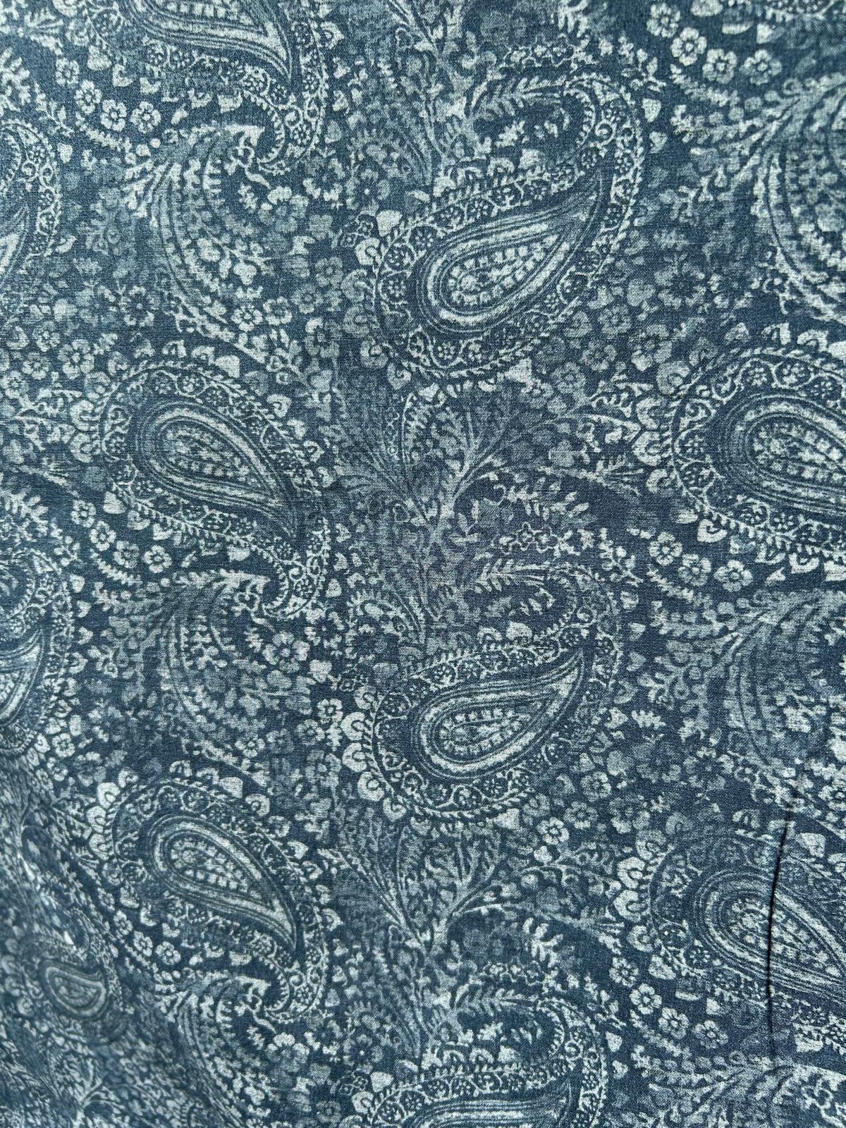 cotone mano seta disegno cashemere sfondo blue e bianco 2 cotone mano seta disegno cashemere sfondo blue e bianco - immagine 2
