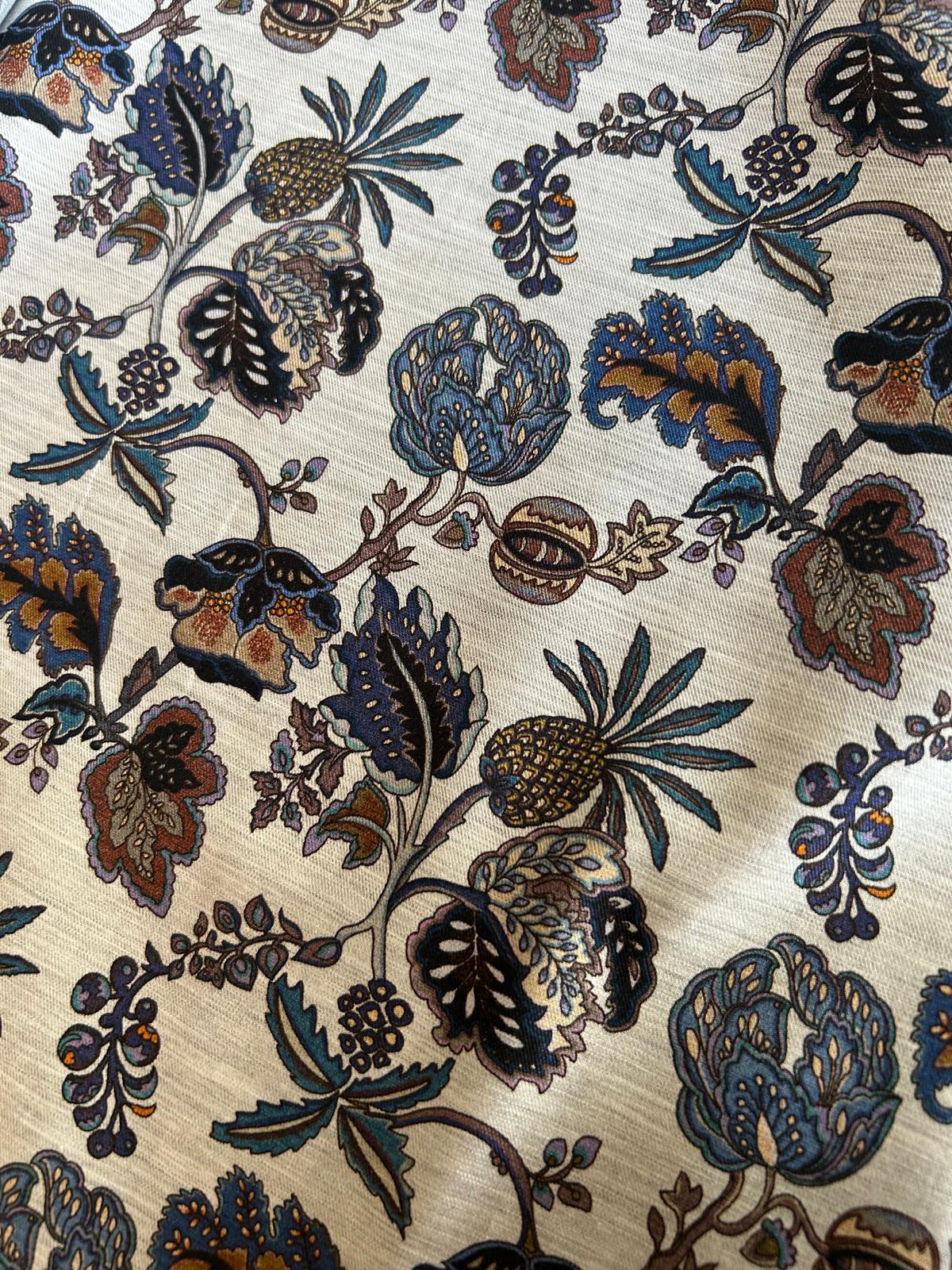 cotone mano seta motivo floreale stile indiano 3 cotone mano seta motivo floreale stile indiano - immagine 3