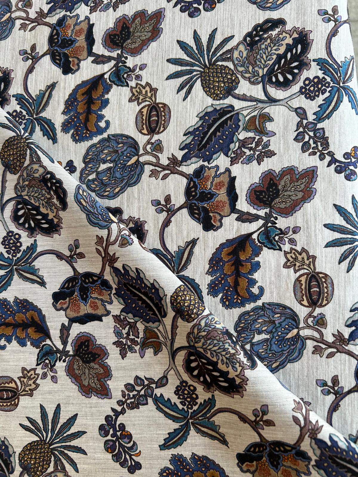 cotone mano seta motivo floreale stile indiano 2 cotone mano seta motivo floreale stile indiano - immagine 2