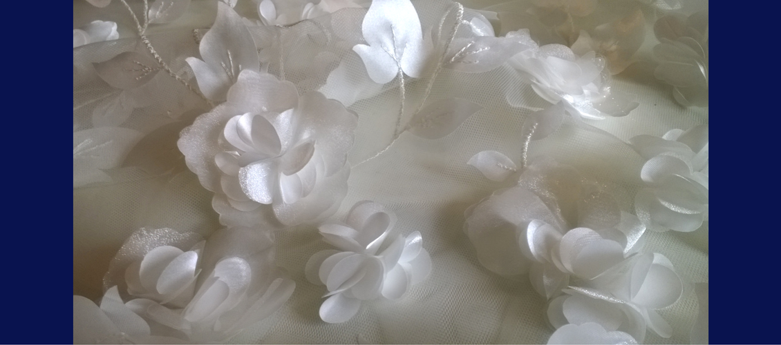 Tulle ricamato con fiori 3 D 1 ricamato con fiori